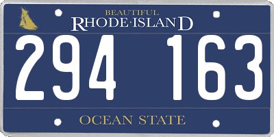 RI license plate 294163