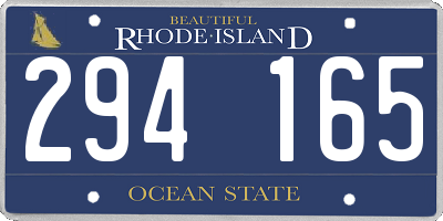 RI license plate 294165