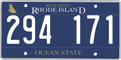 RI license plate 294171