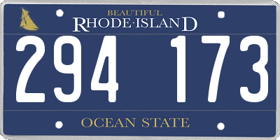 RI license plate 294173