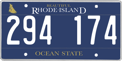 RI license plate 294174