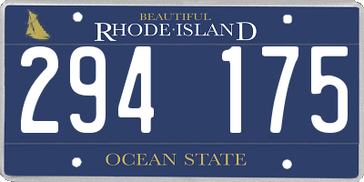 RI license plate 294175