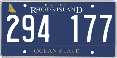 RI license plate 294177