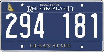 RI license plate 294181