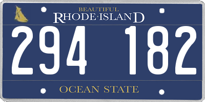 RI license plate 294182