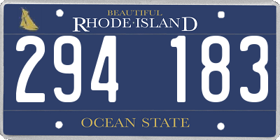 RI license plate 294183