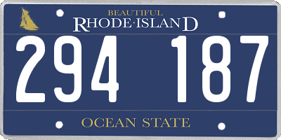 RI license plate 294187