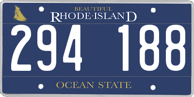 RI license plate 294188