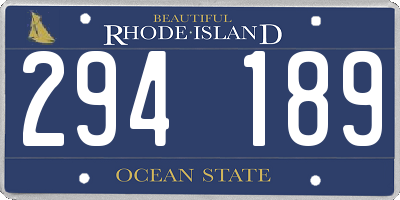 RI license plate 294189