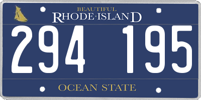 RI license plate 294195