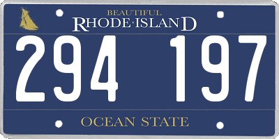 RI license plate 294197