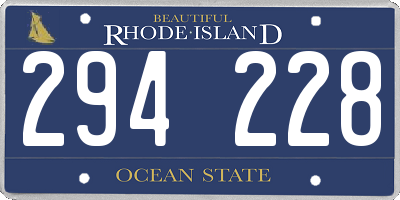 RI license plate 294228