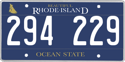 RI license plate 294229