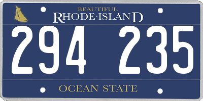 RI license plate 294235