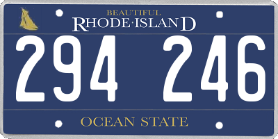 RI license plate 294246