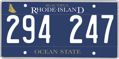 RI license plate 294247