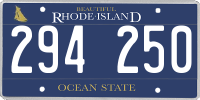RI license plate 294250