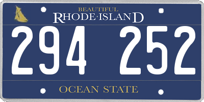 RI license plate 294252