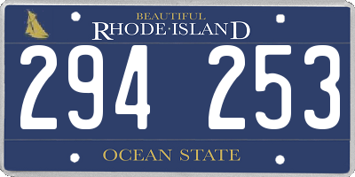 RI license plate 294253