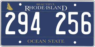 RI license plate 294256