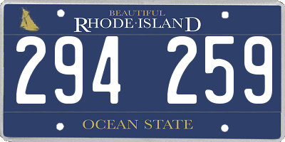 RI license plate 294259