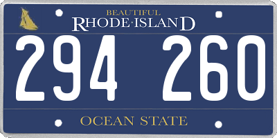 RI license plate 294260