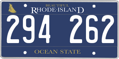 RI license plate 294262