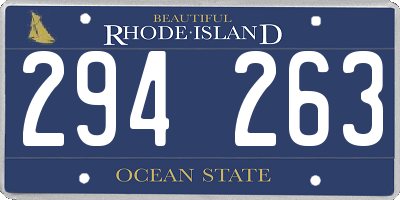 RI license plate 294263