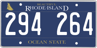 RI license plate 294264