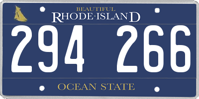 RI license plate 294266