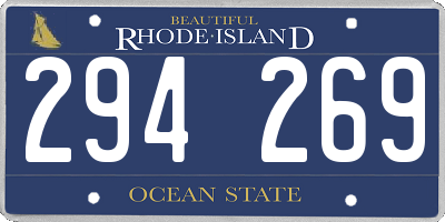 RI license plate 294269