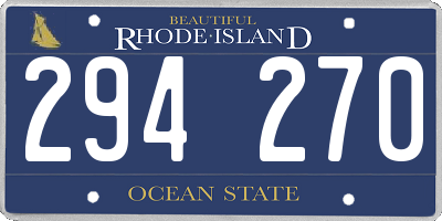 RI license plate 294270