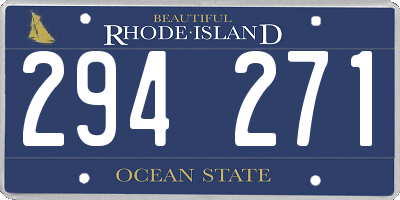 RI license plate 294271