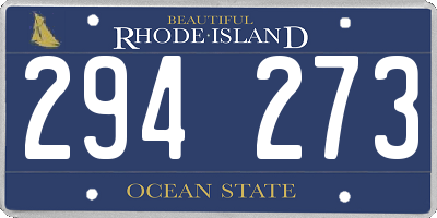 RI license plate 294273