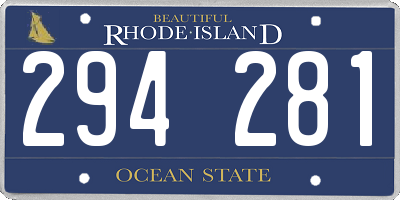 RI license plate 294281