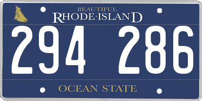 RI license plate 294286