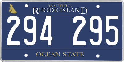 RI license plate 294295