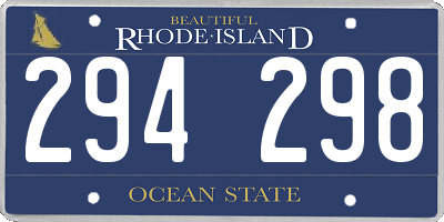 RI license plate 294298
