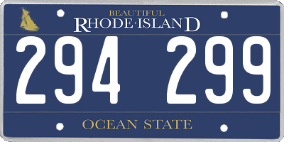 RI license plate 294299