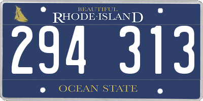 RI license plate 294313