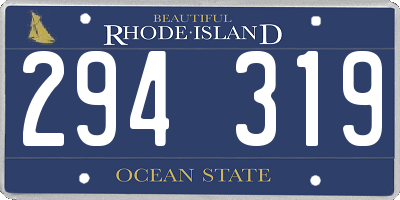 RI license plate 294319