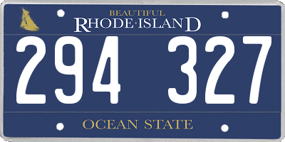 RI license plate 294327