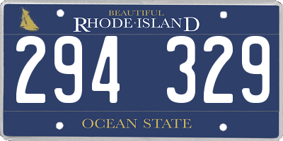 RI license plate 294329