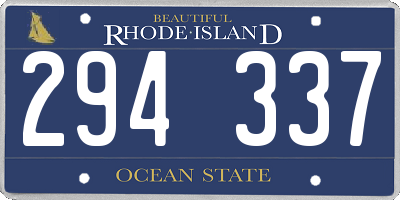 RI license plate 294337