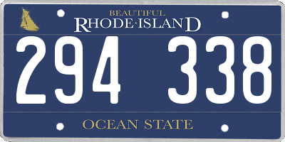 RI license plate 294338