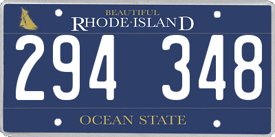 RI license plate 294348