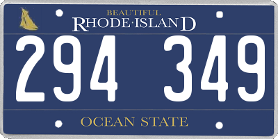 RI license plate 294349