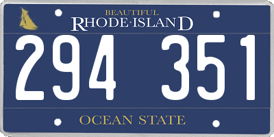 RI license plate 294351