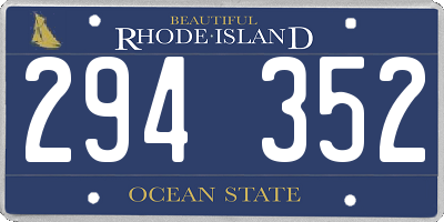 RI license plate 294352