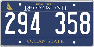 RI license plate 294358
